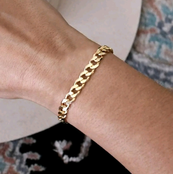 Men's Women's Stainless Steel Curb Cuban bracelet 4 mm - Picture 3 of 4